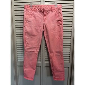 Gap Skinny Mini Orangy-pink Denim Jeans Size 8 Low Rise‎ Zip Pockets
